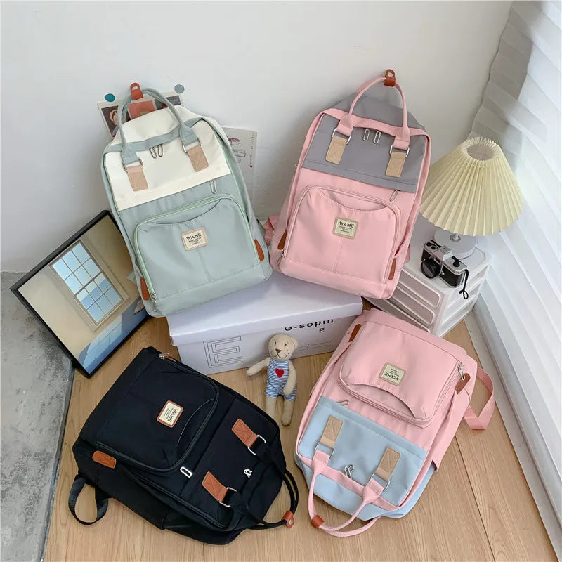 Waterproof Nylon Backpack for Women Men Boys Girls School Bag