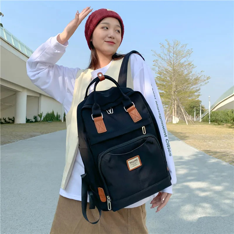 Waterproof Nylon Backpack for Women Men Boys Girls School Bag