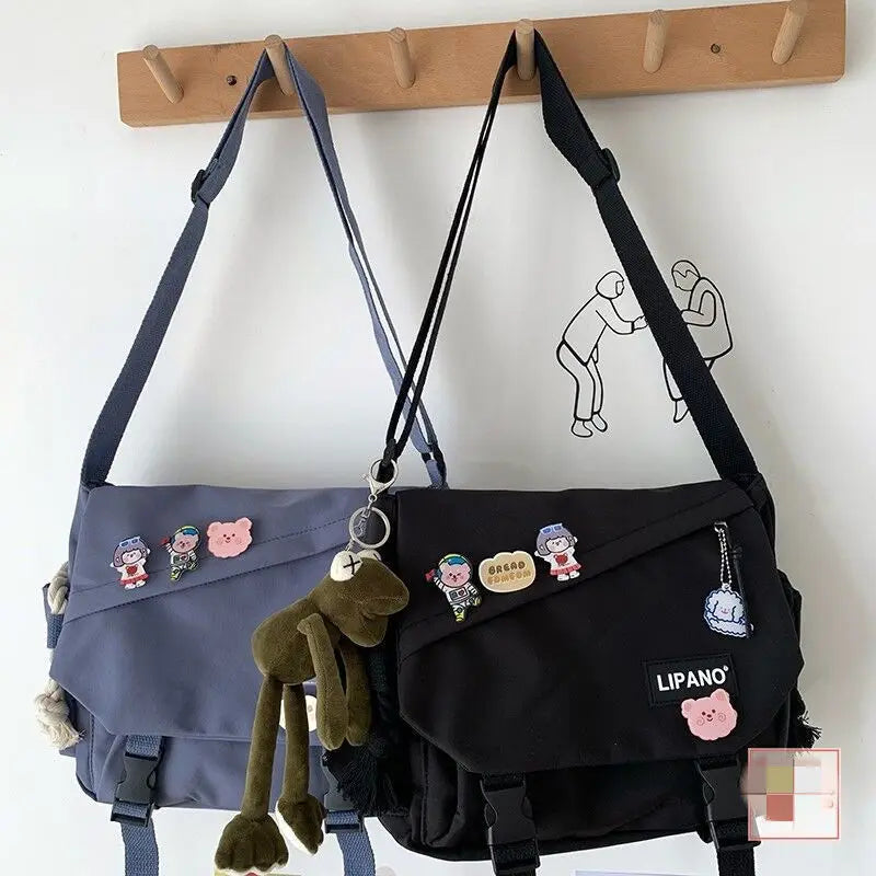 Waterproof Nylon Shoulder Bag Big Capacity Crossbody Messenger Bag