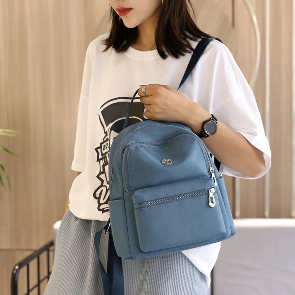 Waterproof Nylon Shoulder School Bags Travel Bagpack Girls Patchwork Backpack
