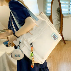 Waterproof Nylon Tote Bag Large Capacity Female Student Canvas Bag
