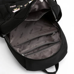 Embroidered Nylon Women Backpack for Teenage Girls