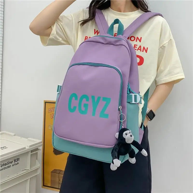 Waterproof Nylon Women Backpack for School