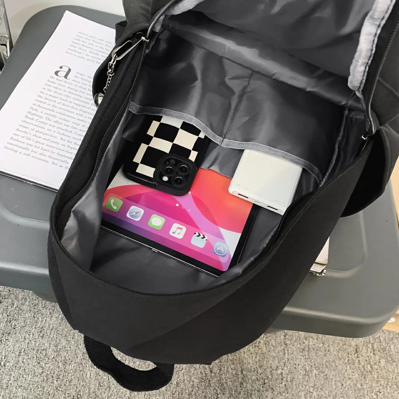 Waterproof Nylon Women Backpack Unisex Multi-pocket Laptop Rucksack