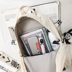 Waterproof Nylon Women Backpack Multi-pocket Laptop Rucksack