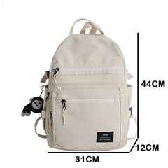Waterproof Nylon Women Backpack Multi-pocket Laptop Rucksack
