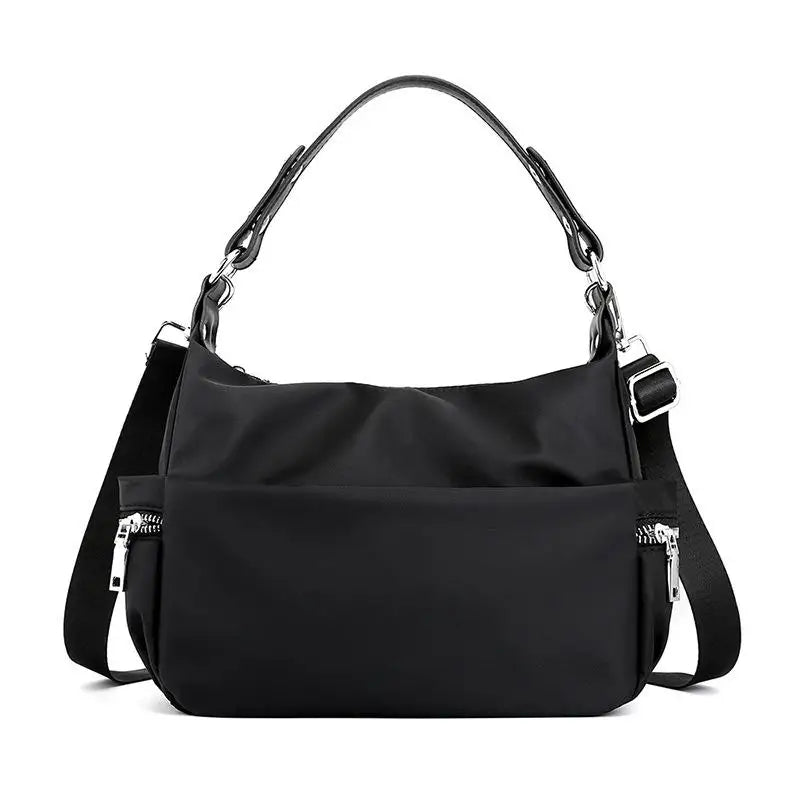 Waterproof Nylon Women Shoulder Bags Casual Ladies Totes Bag Solid Zipper