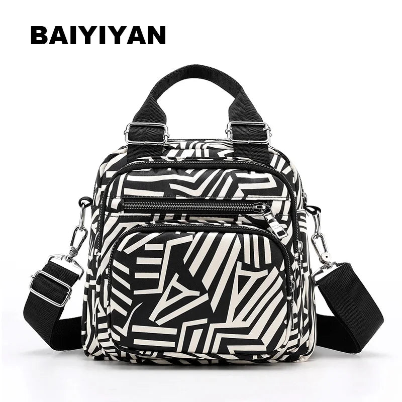 Waterproof Nylon Women Yoga Gym Backpack Striped Shoulder Bag