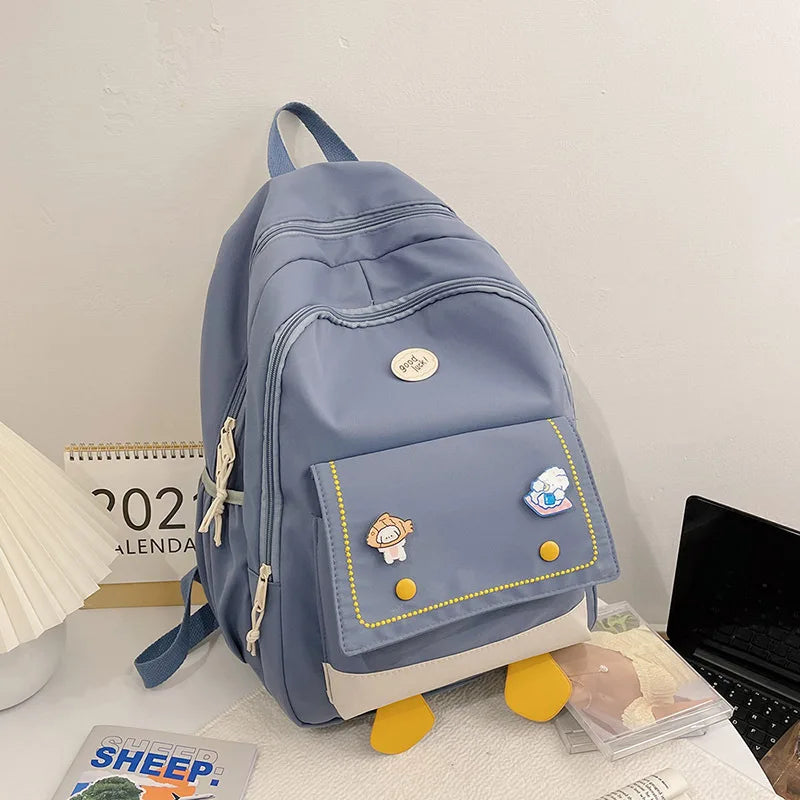 Waterproof Nylon Women Backpack Large Capacity Casual Shoulder Bag