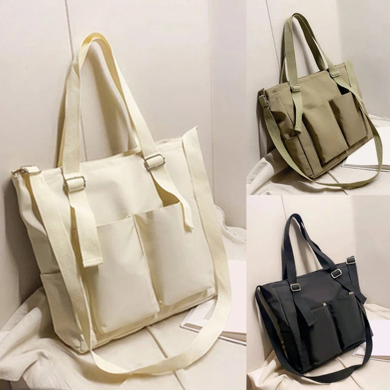 Waterproof Oxford Canvas Girl Shoulder Hand Bucket Bag Female Crossbody Bags