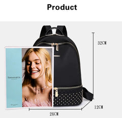 Waterproof Oxford Women Backpack big capacity Rivet Schoolbags for Teenage Girls