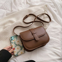 Waterproof PU Leather Women Bag Magnetic Button Shoulder Bag Solid Handbag Mini