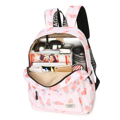 Pink Carrot Printing Backpack Women Waterproof School Bag