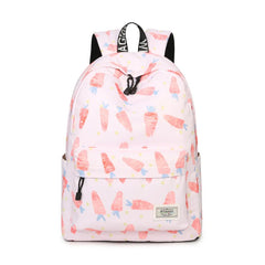 Pink Carrot Printing Backpack Women Waterproof School Bag