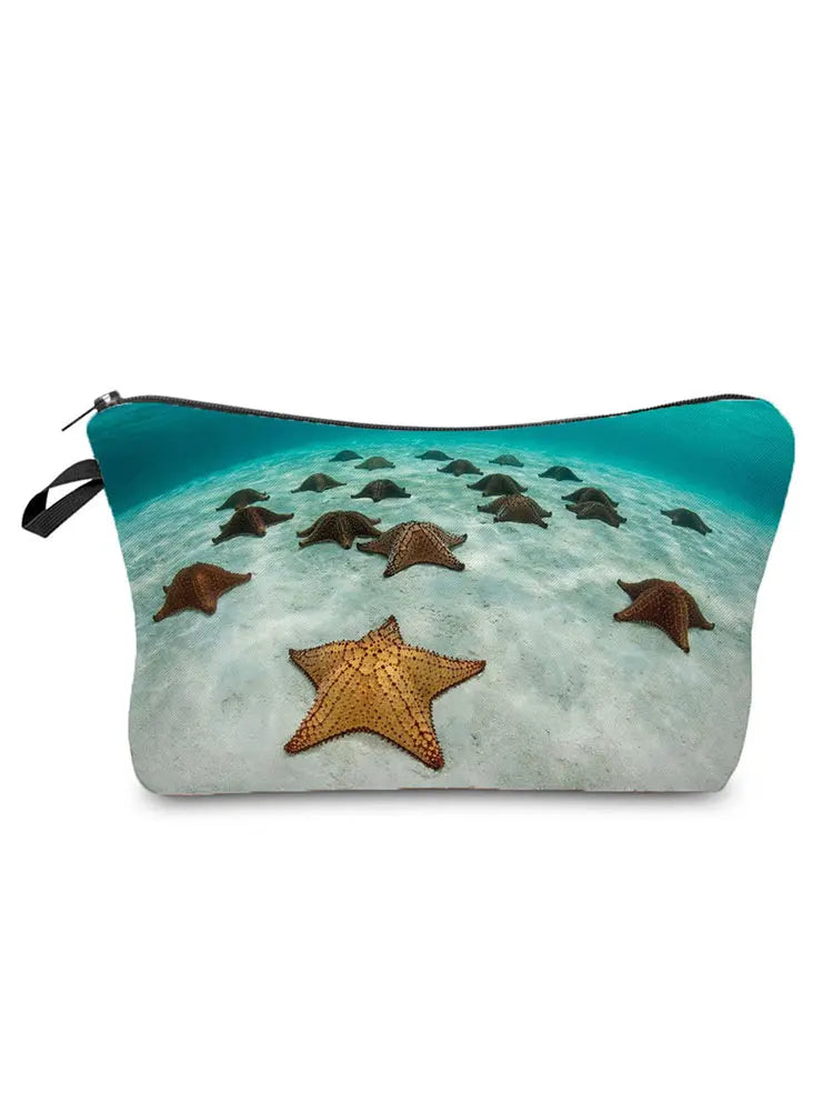 Waterproof Starfish Cosmetic Organizer Bag Portable Makeup Bag