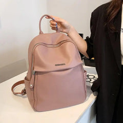 Waterproof Pu Women Backpack Travel Bag Schoolbag for Teenage Girls