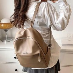 Waterproof Pu Women Backpack Travel Bag Schoolbag for Teenage Girls