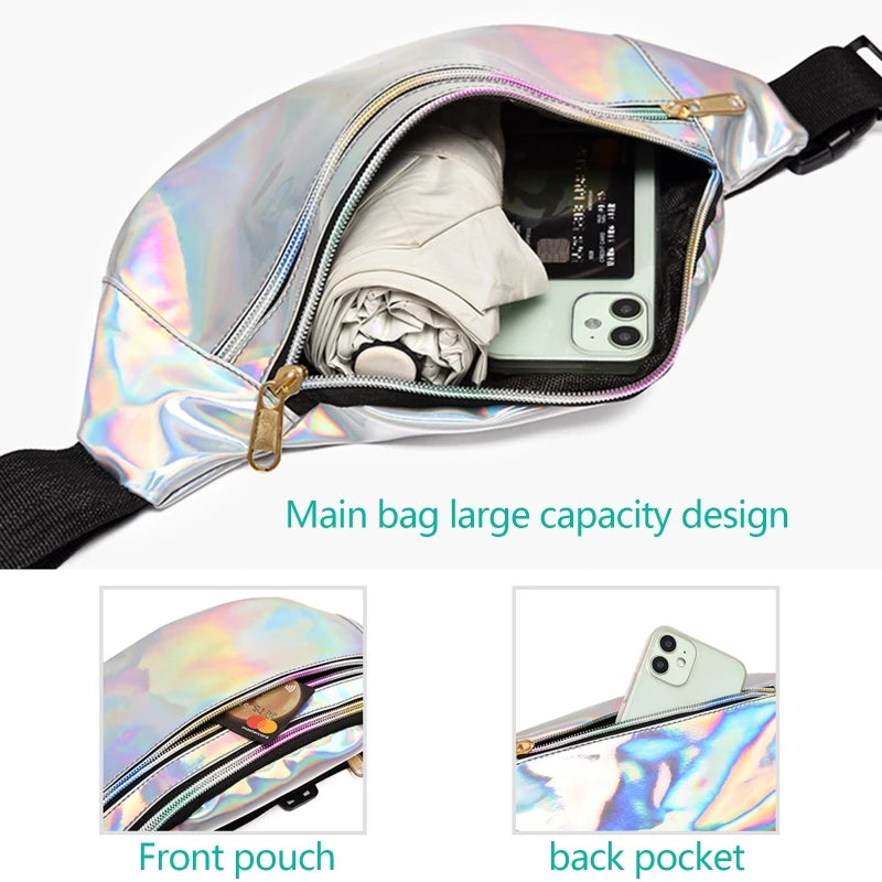 Waterproof Running Waist Pack Reflective Pouch Belt Fitness Workout Zipper Bag