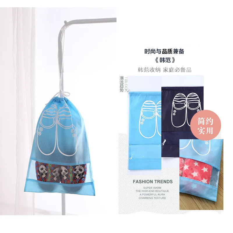 Waterproof Shoes Bag Pouch Storage Travel Bag Portable Tote Drawstring