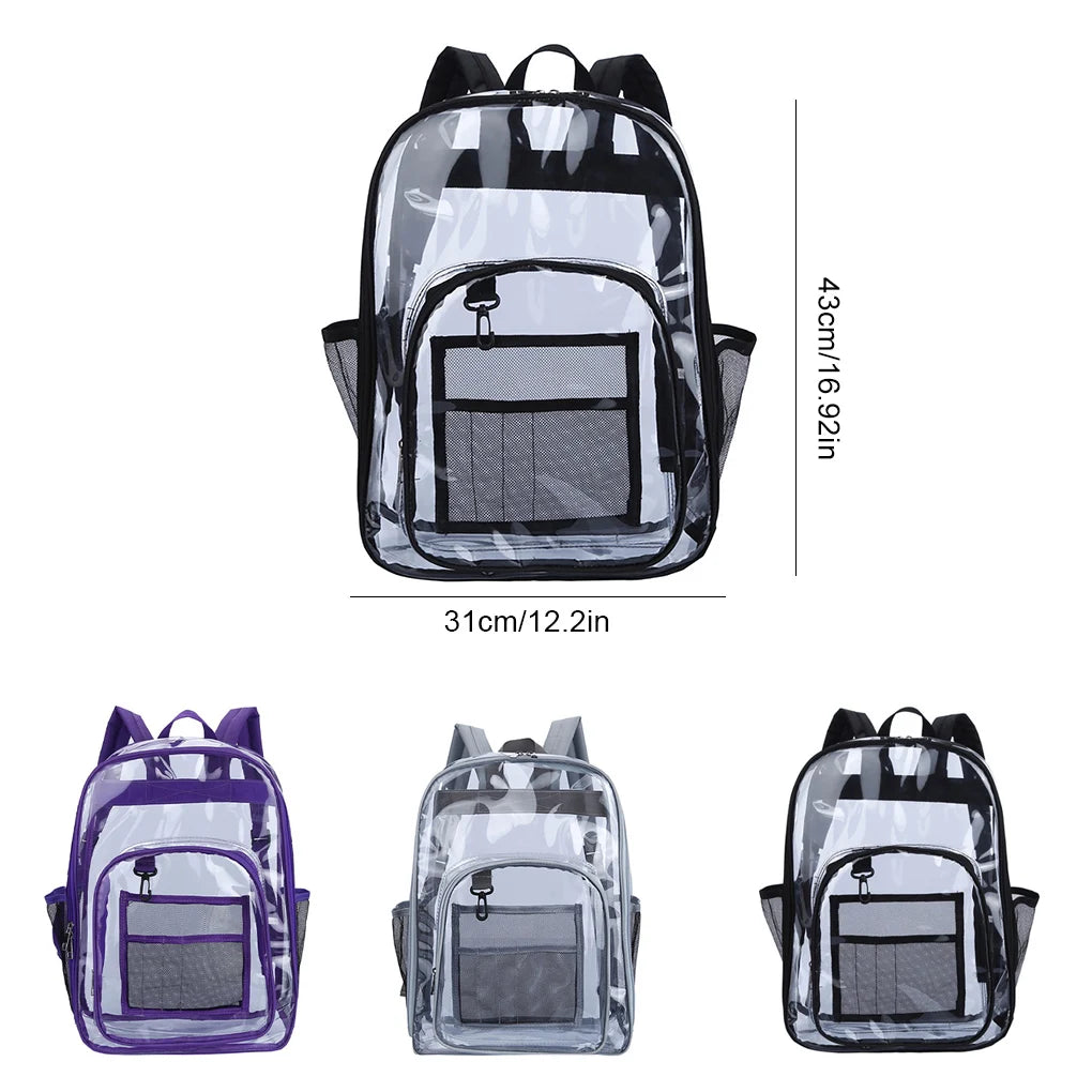 Waterproof Transparent Shoulder Bag with Side Pockets