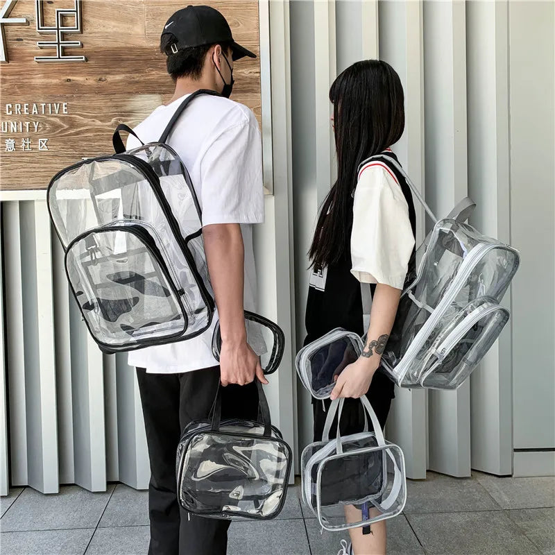 Waterproof Student Backpack High Capacity School Bags Teenage PVC