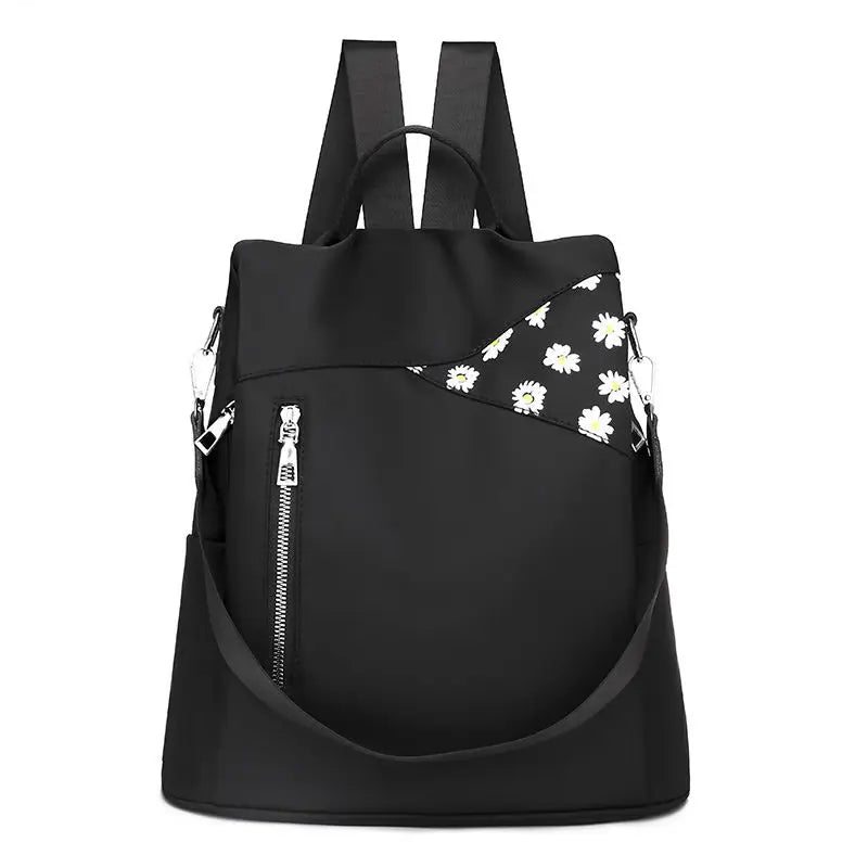 Waterproof Flower Print Teenage Student Backpack