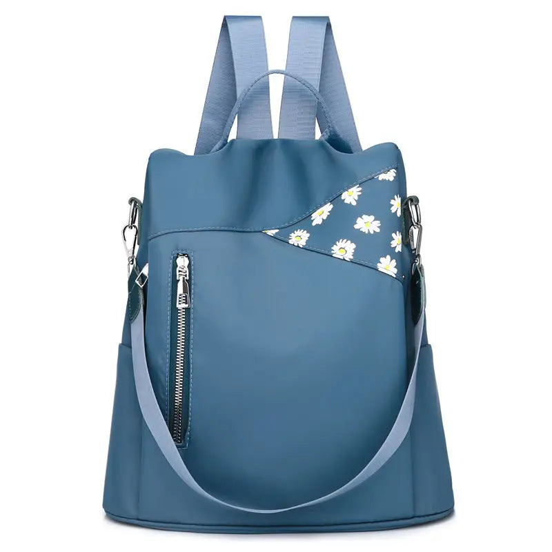 Waterproof Flower Print Teenage Student Backpack