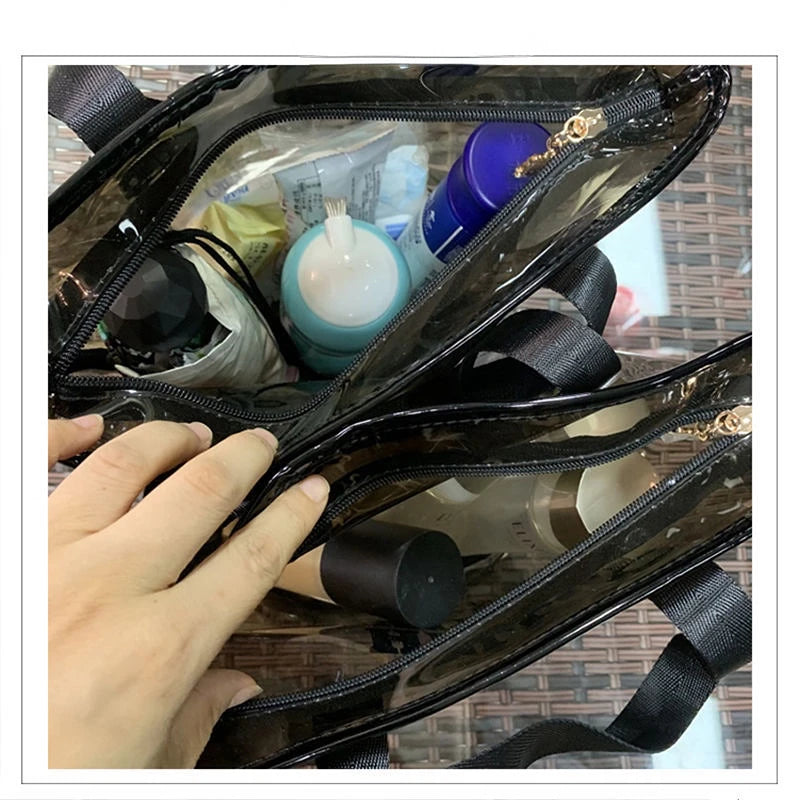 Waterproof Transparent Jelly Bag Large Capacity Cosmetic Storage Bag