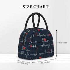 Waterproof Nurse Bag Insulated Lunch Bag with Heart Pattern