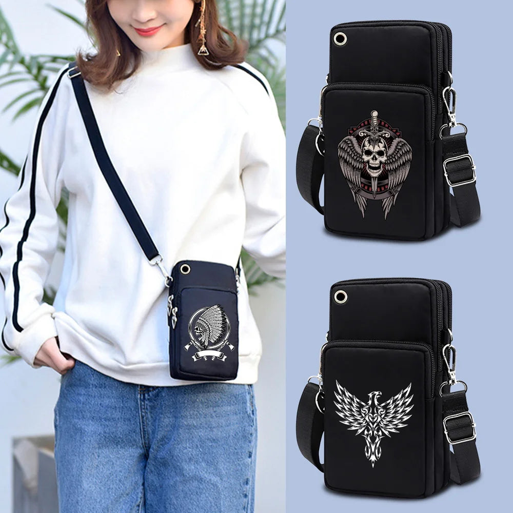 Waterproof Phone Case Skull Theme Cross Body Pouch