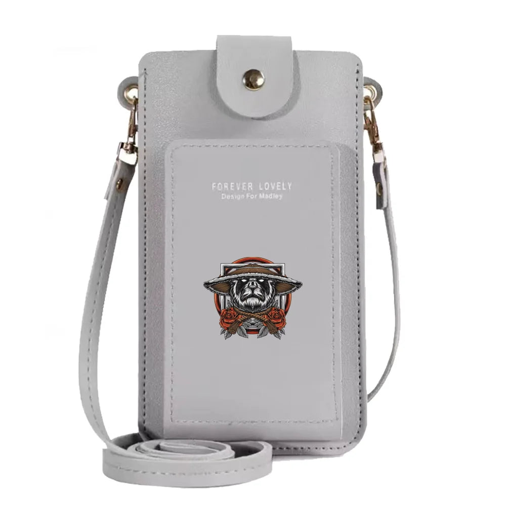 Waterproof Wallets Card Holder Crossbody Bags Samurai Print Purse