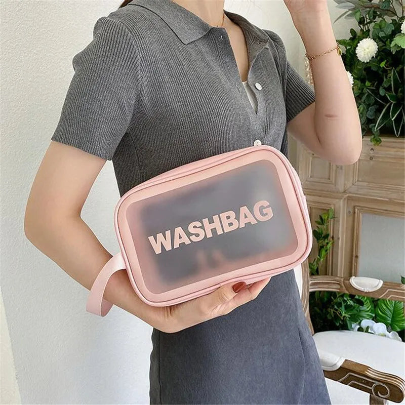 Waterproof Transparent Cosmetic Case Large Capacity Portable Travel Bag
