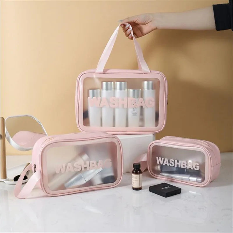 Waterproof Transparent Cosmetic Case Large Capacity Portable Travel Bag