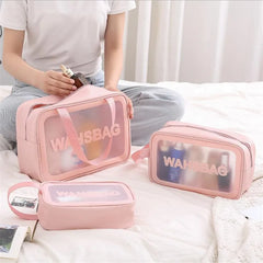 Waterproof Transparent Cosmetic Case Large Capacity Portable Travel Bag