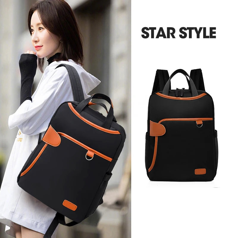 Waterproof Women Business Backpack Oxford Student School Laptop Bag