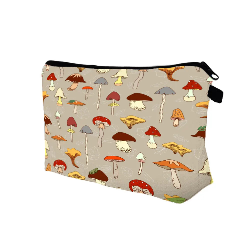 Waterproof Women's Makeup Bag Mushroom Cosmetics Organizer Bag