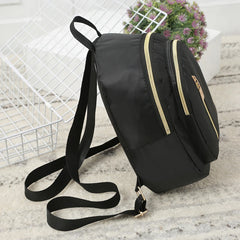 Waterproof Zipper School Bag Nylon Women Mini Backpack
