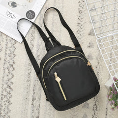 Waterproof Zipper School Bag Nylon Women Mini Backpack