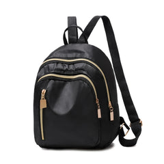 Waterproof Zipper School Bag Nylon Women Mini Backpack