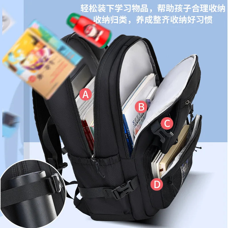Waterproof Boys Schoolbag Teenager Laptop Backpack Large School Backpack