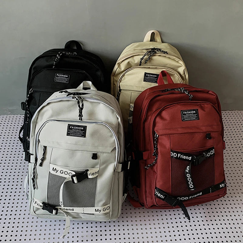 Waterproof Nylon Women Backpack Large Capacity Schoolbag for Teenage Girls
