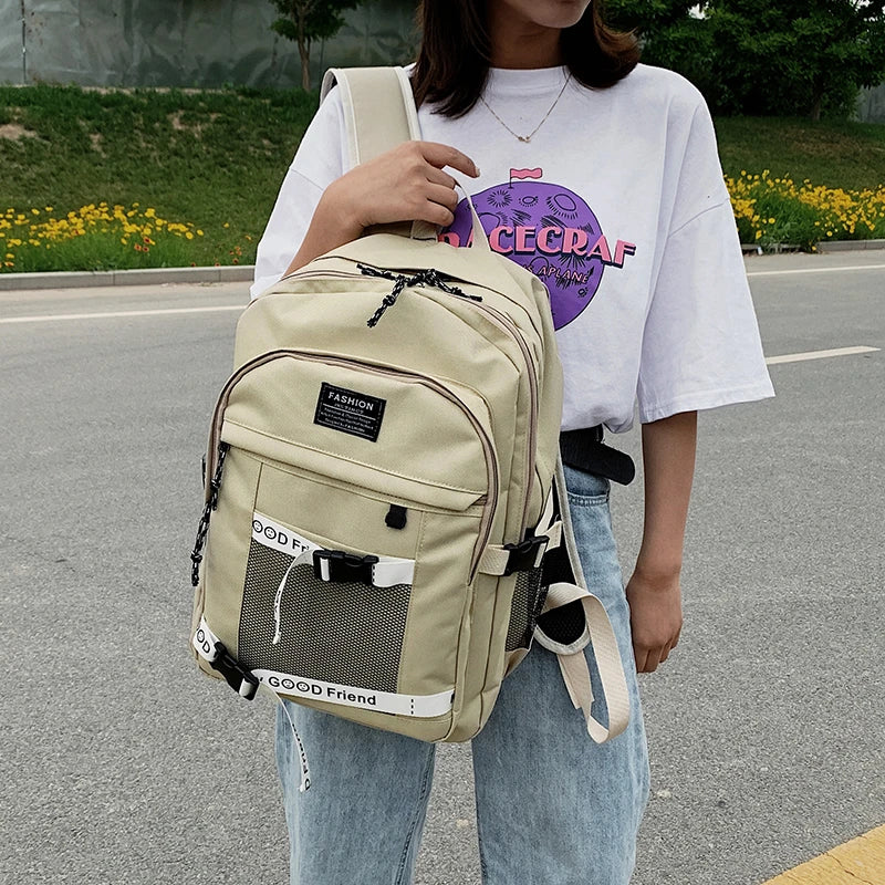 Waterproof Nylon Women Backpack Large Capacity Schoolbag for Teenage Girls