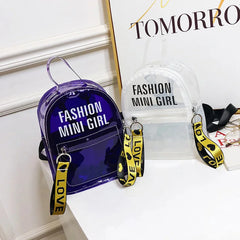 Waterproof Transparent PVC Mini Jelly Backpack Female