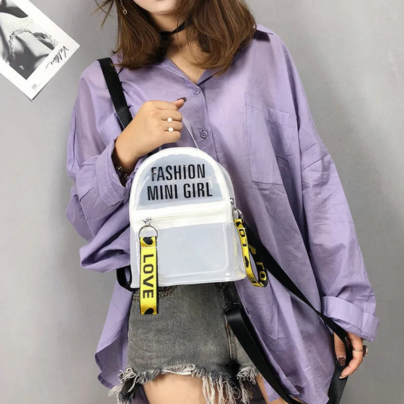 Waterproof Transparent PVC Mini Jelly Backpack Female