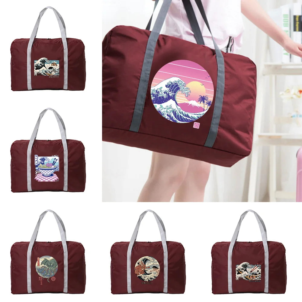 Wave Series Foldable Travel Bags Unisex Waterproof Large Capacity