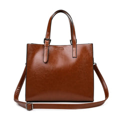 Leather Bucket Bag Shoulder Handbag Large Capacity Shopping Bag