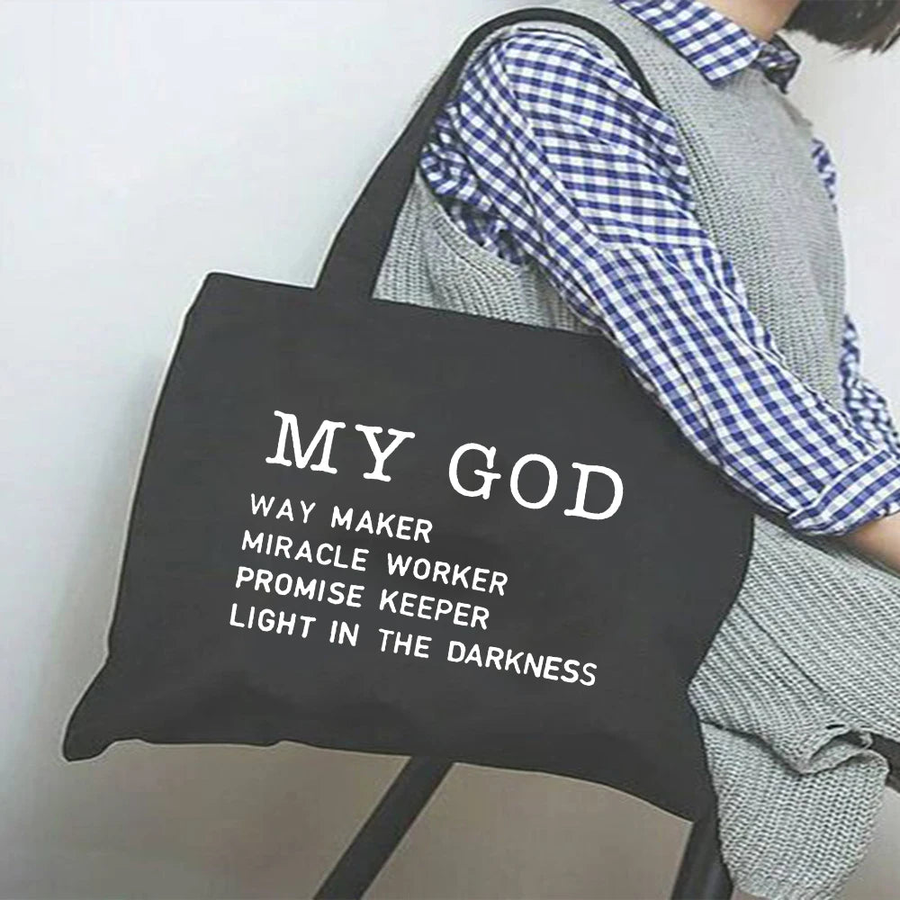 Way Maker Miracle Worker My God Canvas Shoulder Bag