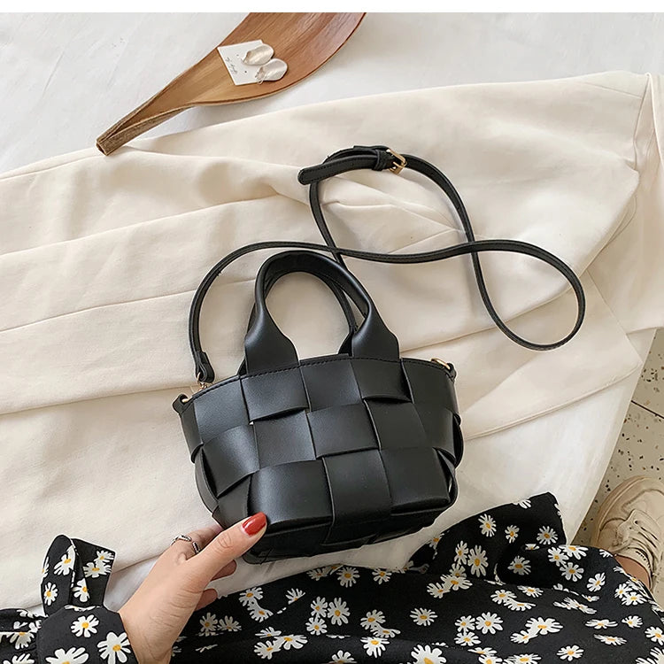 PU Leather Crossbody Bag for Women Solid Color Shoulder Bag Female Handbag