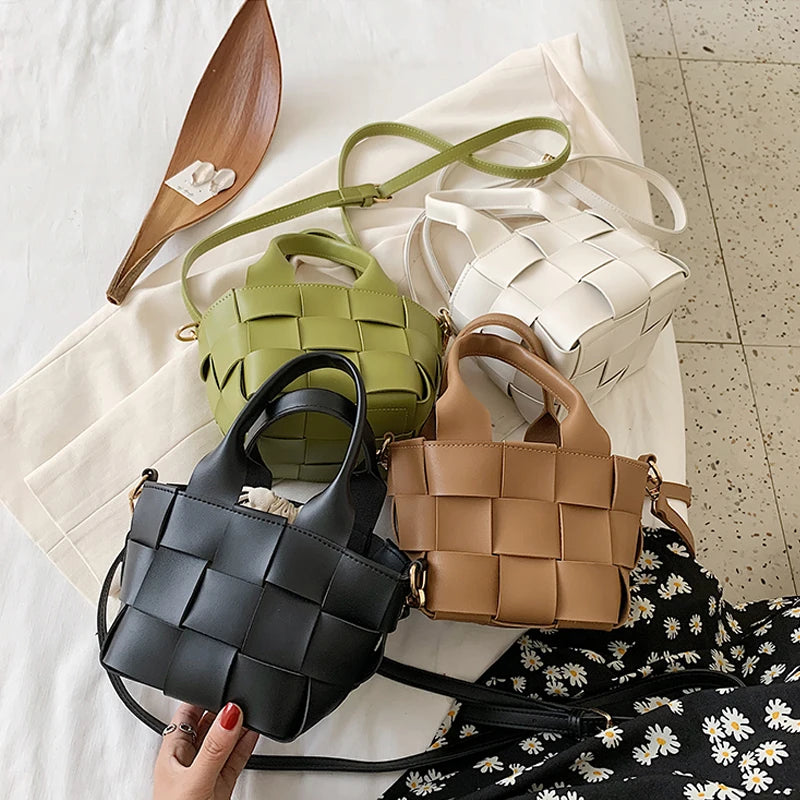 PU Leather Crossbody Bag for Women Solid Color Shoulder Bag Female Handbag