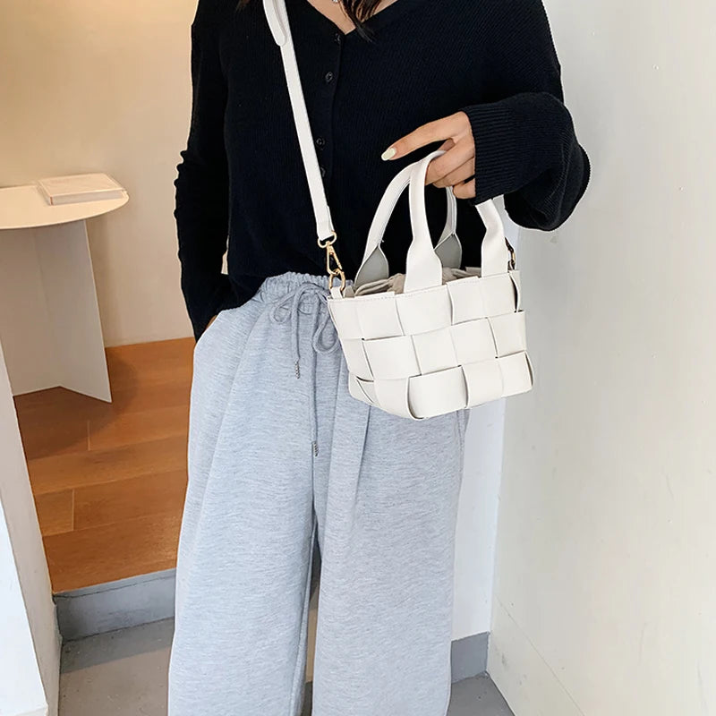 PU Leather Crossbody Bag for Women Solid Color Shoulder Bag Female Handbag